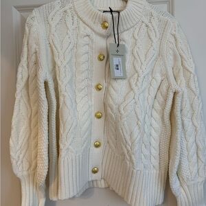 Tuckernuck Cream Cable Knit Cardigan Sweater